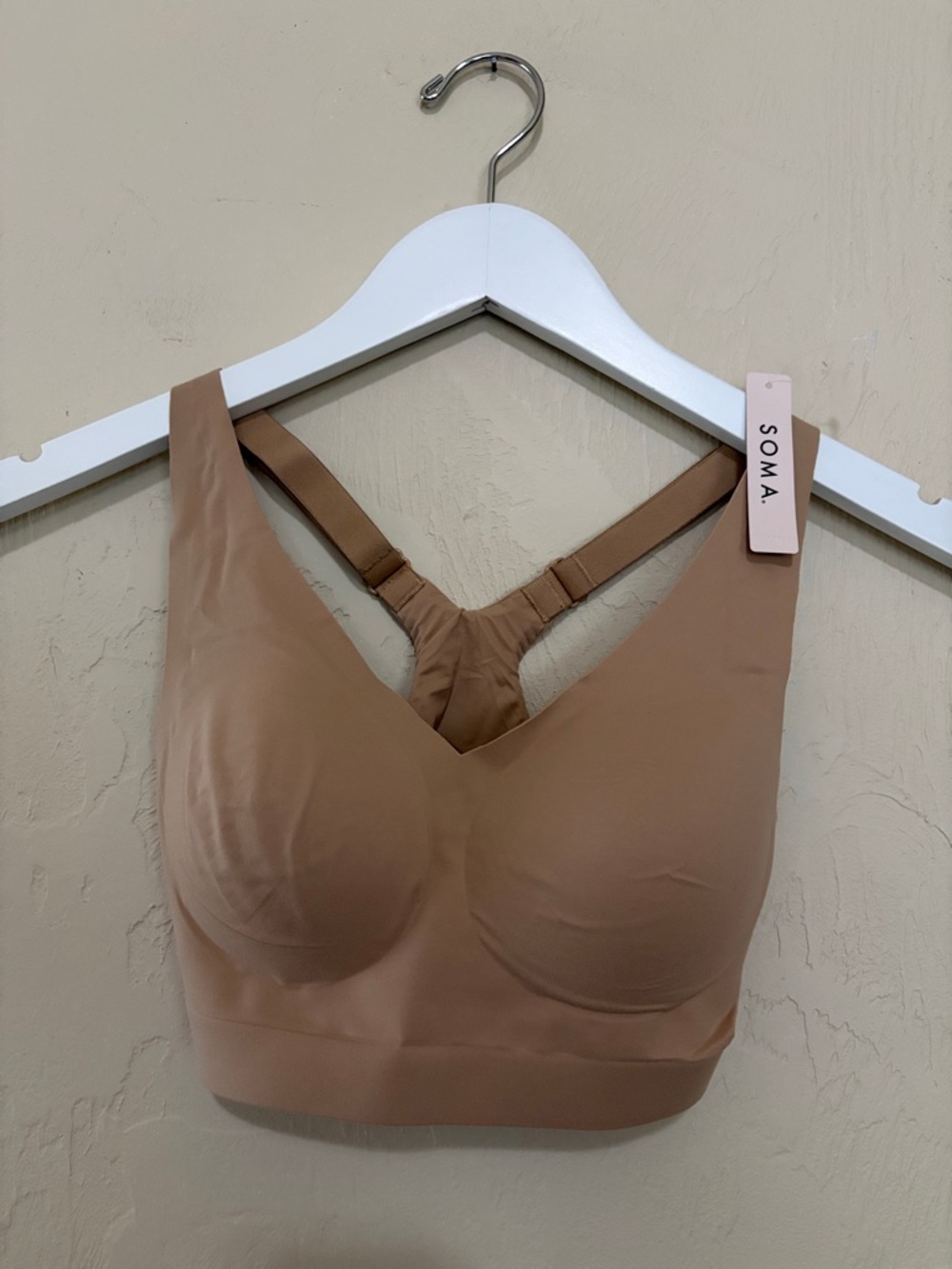 Soma Enbliss Racerback Bralette. Seamless Wireless Bra. Warm Amber.